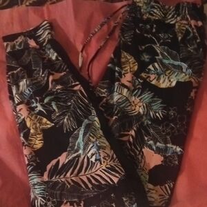 Ya Los Angeles Black Tropical Print Joggers